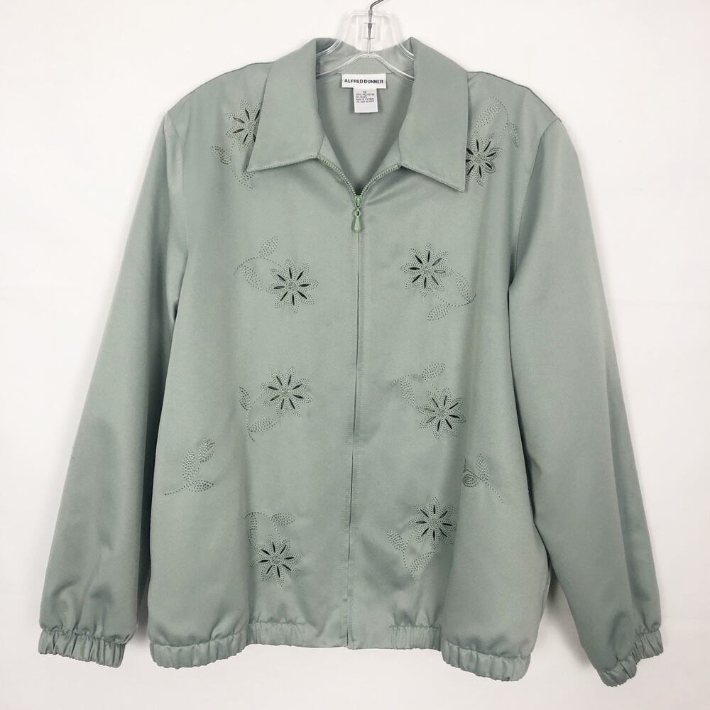 Alfred Dunner Embroidered Full Zip Jacket Size 12